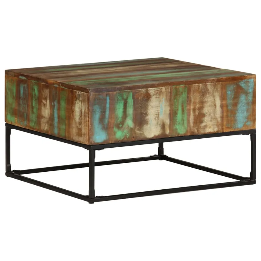 Table basse 68x68x41 cm Bois de récupération solide - 6