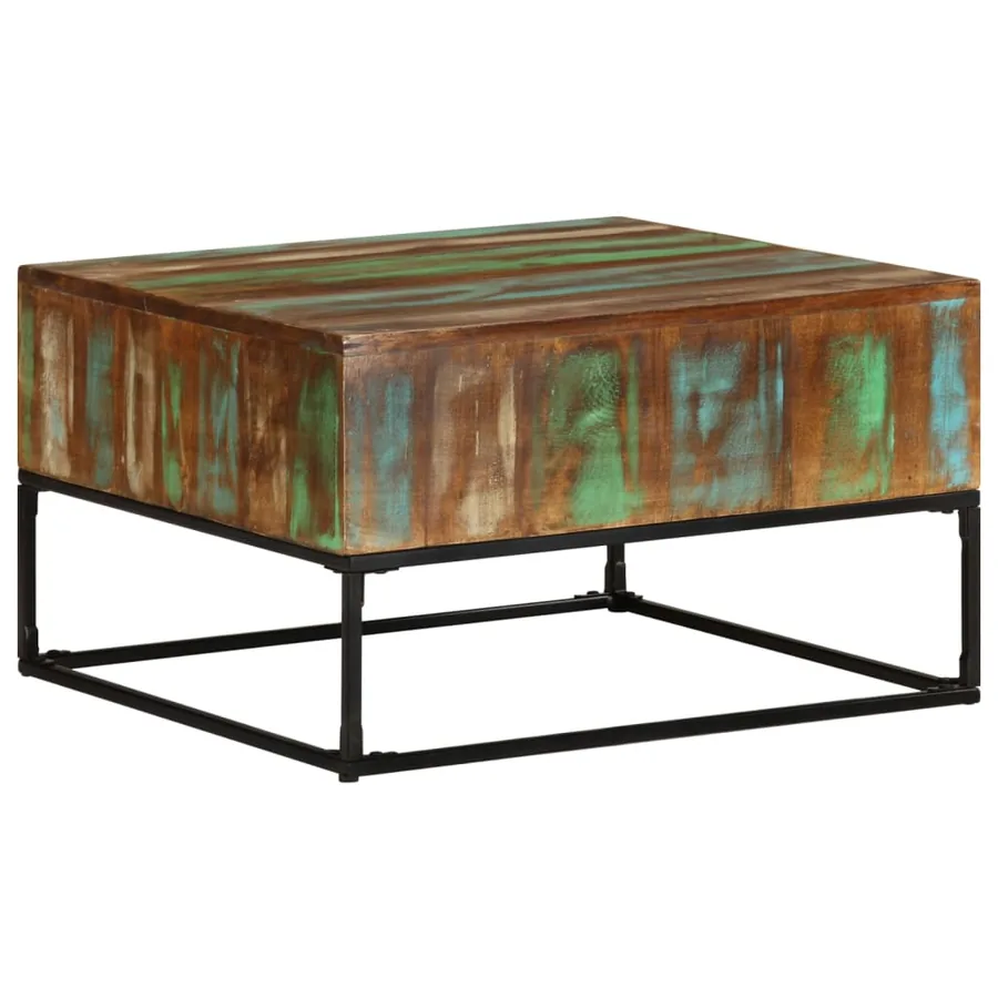 Table basse 68x68x41 cm Bois de récupération solide - 8