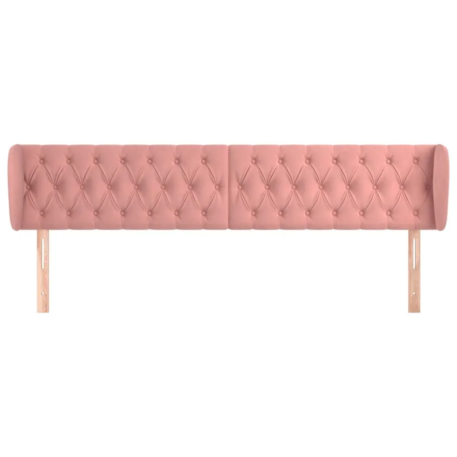 Tête de lit avec oreilles Rose 183x23x78/88 cm Velours - 3