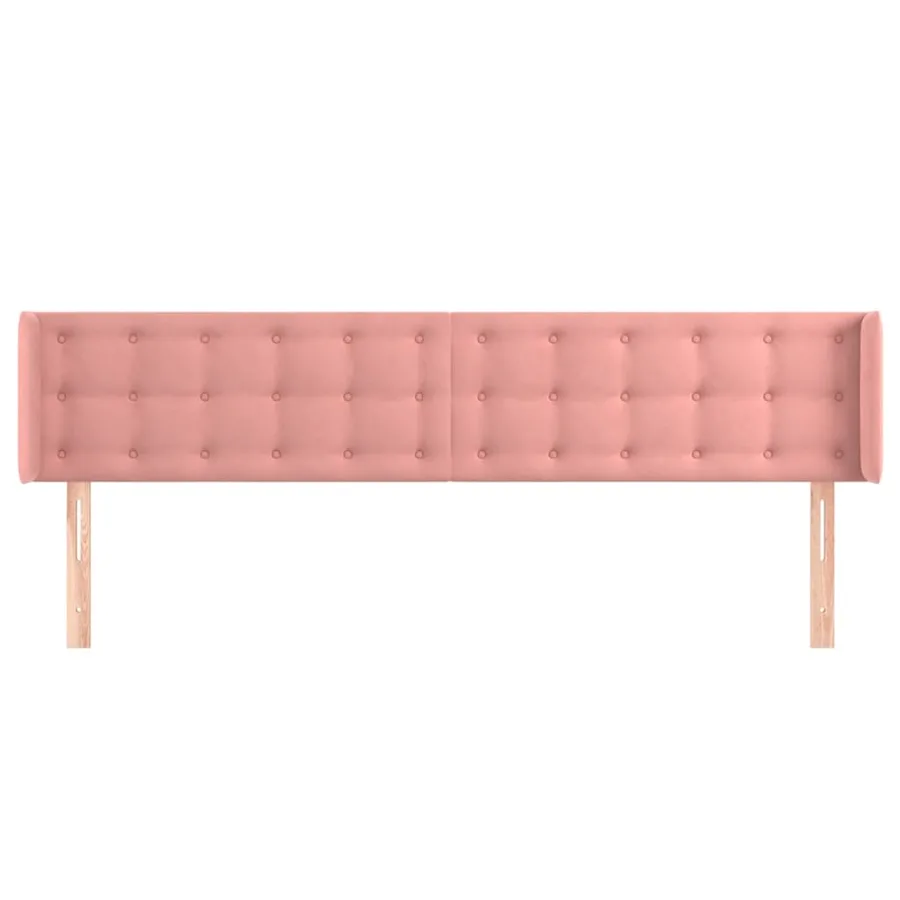 Tête de lit avec oreilles Rose 203x16x78/88 cm Velours - 3