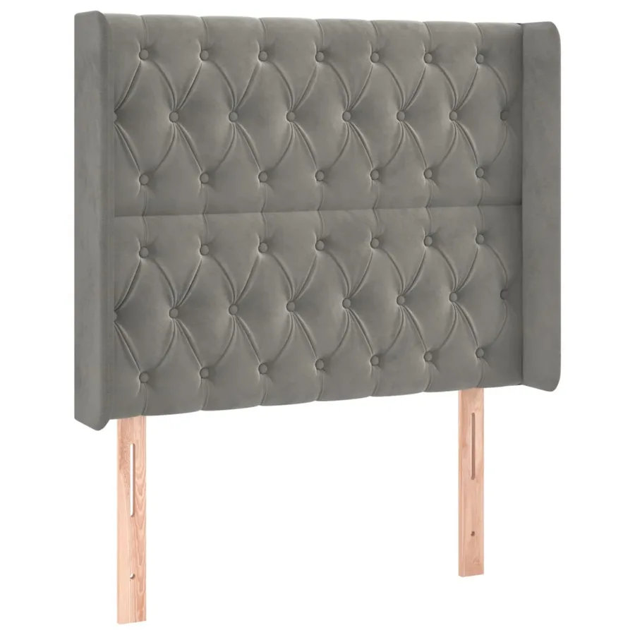 Tête de lit à LED Gris clair 93x16x118/128 cm Velours - 3