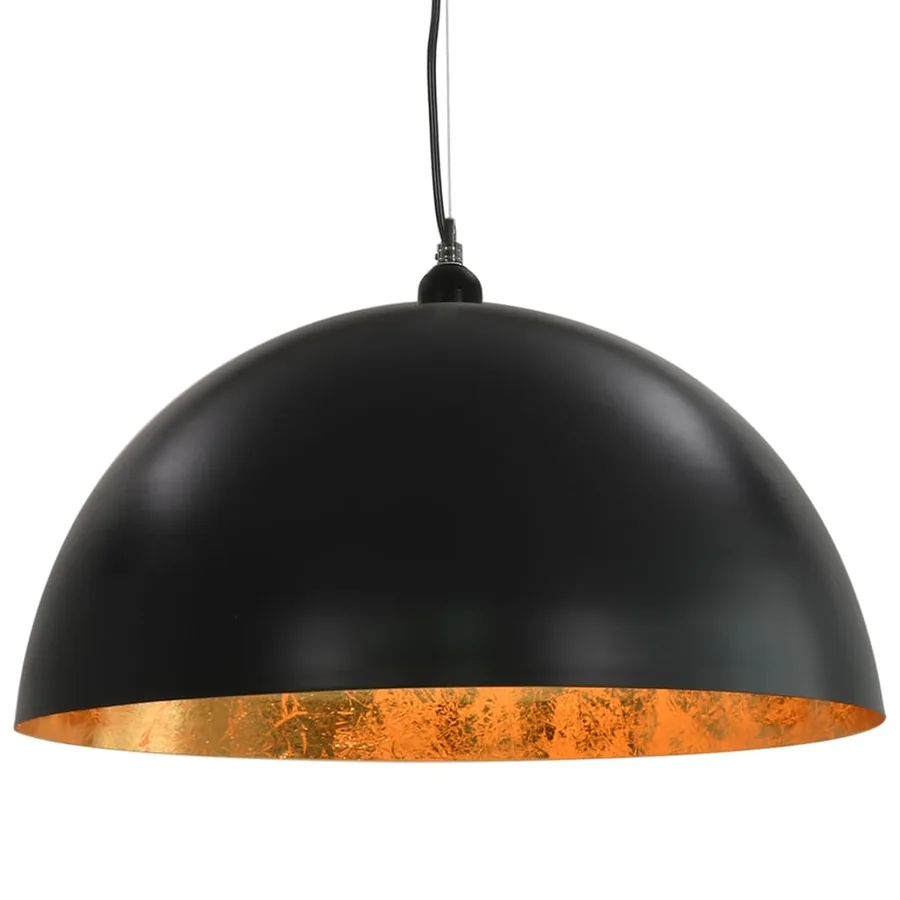 2 pcs Plafonniers Noir et doré Semi-sphérique 50 cm E27 - 6
