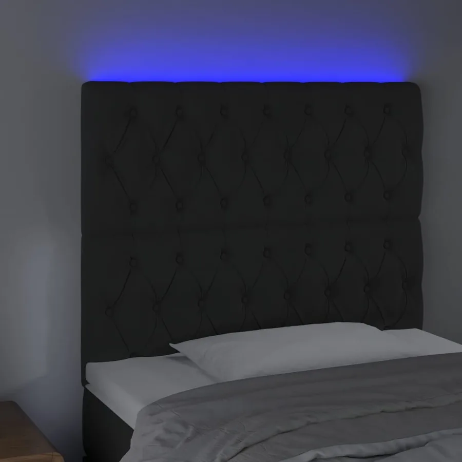 Tête de lit à LED Noir 90x7x118/128 cm Velours - 3
