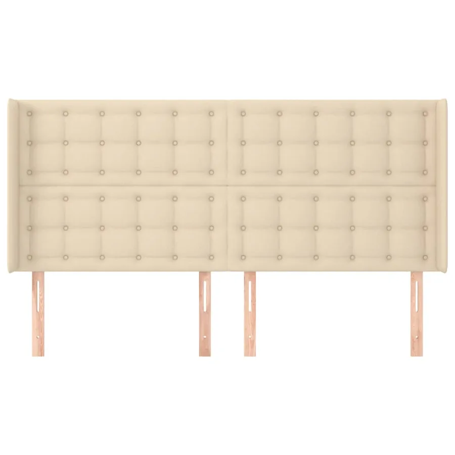 Tête de lit avec oreilles Crème 183x16x118/128 cm Tissu - 3