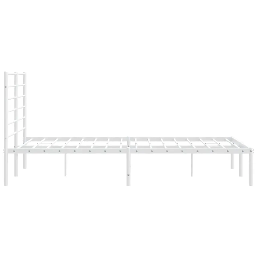 Cadre de lit métal sans matelas et tête de lit blanc 150x200 cm - 7