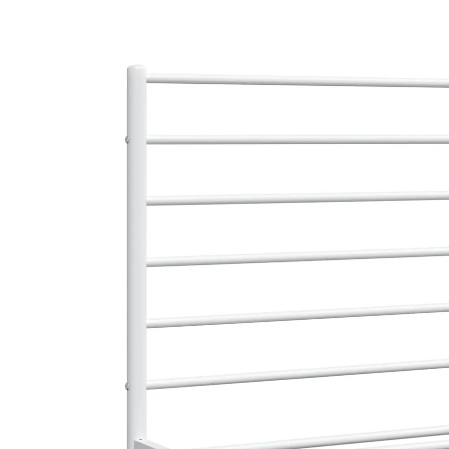 Cadre de lit métal sans matelas et tête de lit blanc 150x200 cm - 9