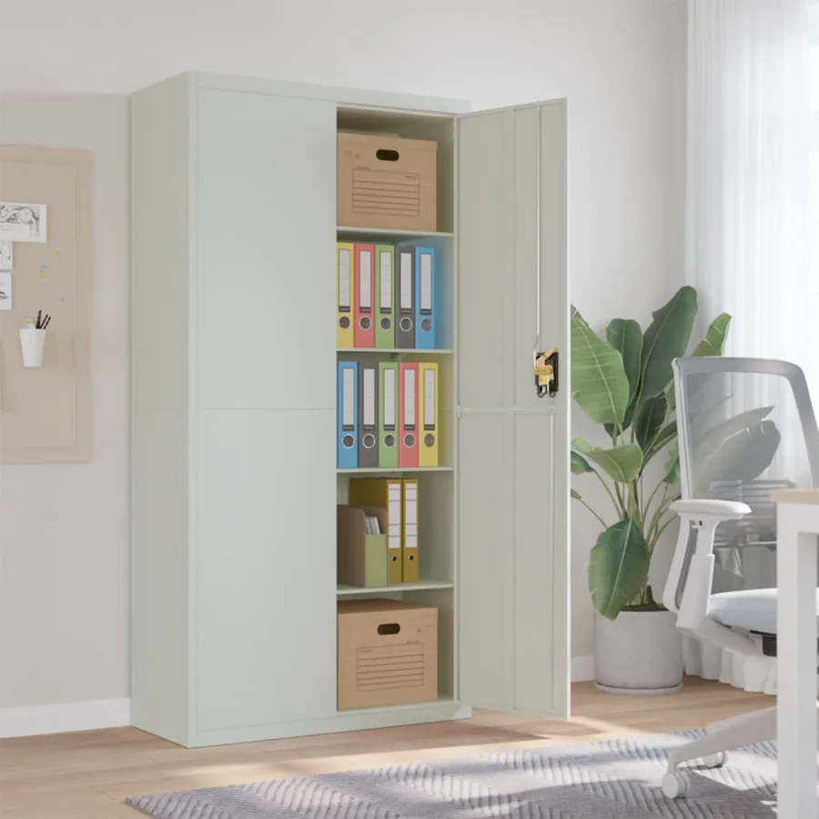 Classeur gris clair 90x40x180 cm acier