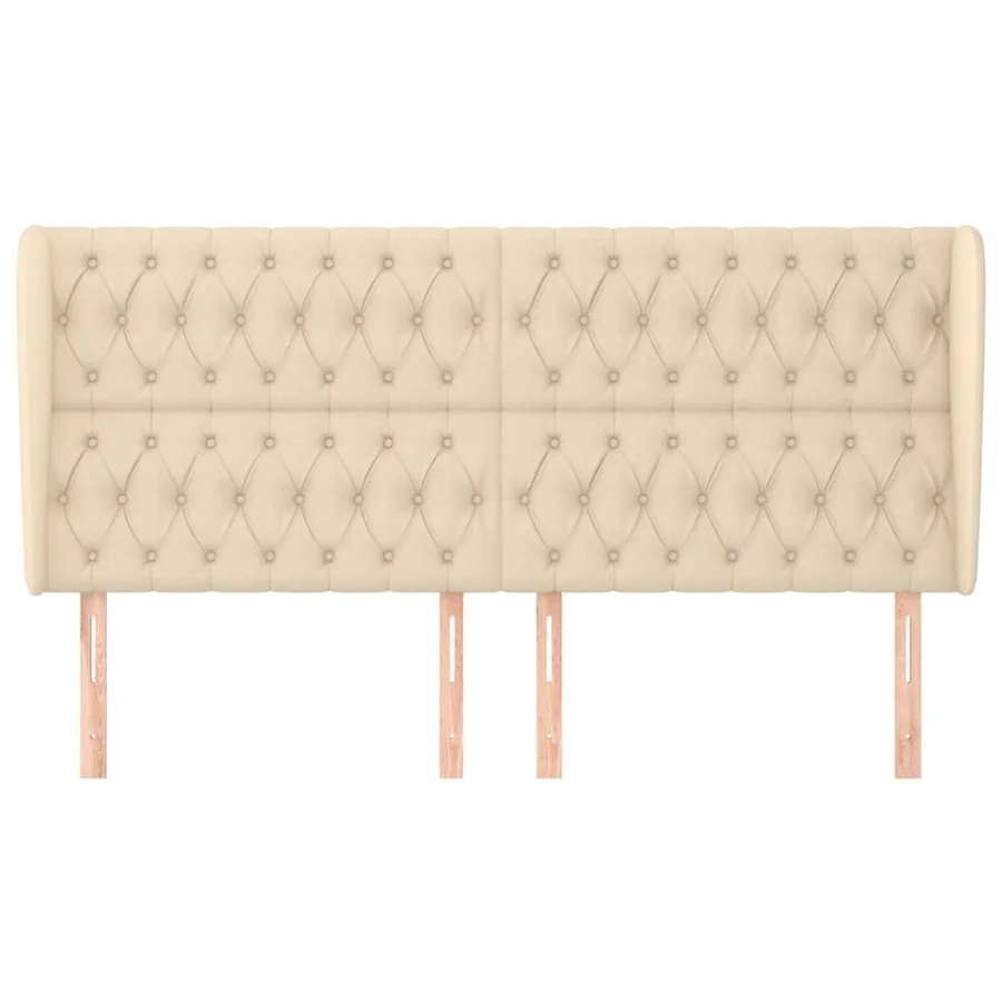 Tête de lit avec oreilles Crème 183x23x118/128 cm Tissu - 3