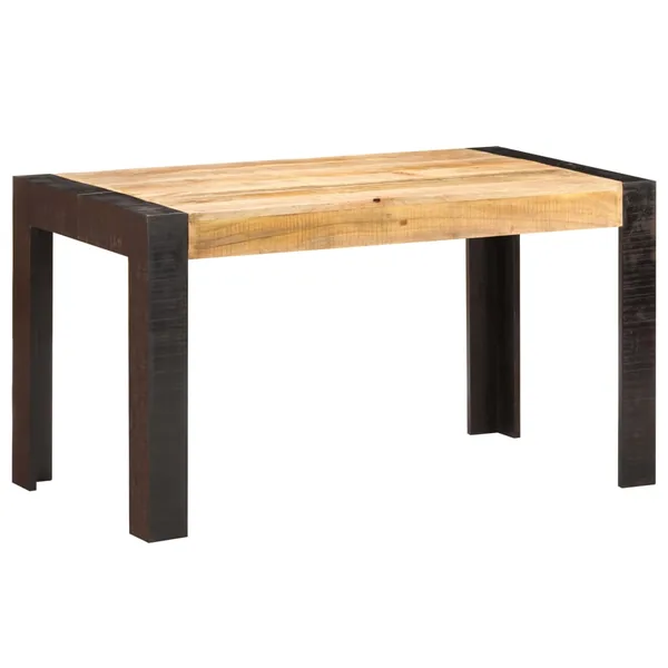 Table de salle à manger 140x70x76 cm Bois de manguier brut