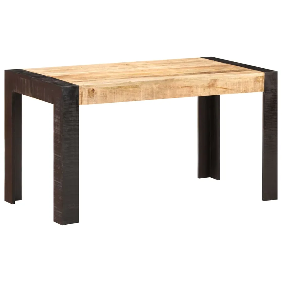Table de salle à manger 140x70x76 cm Bois de manguier brut - 9