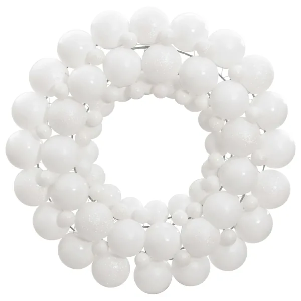 Couronne de Noël blanc 45 cm polystyrène