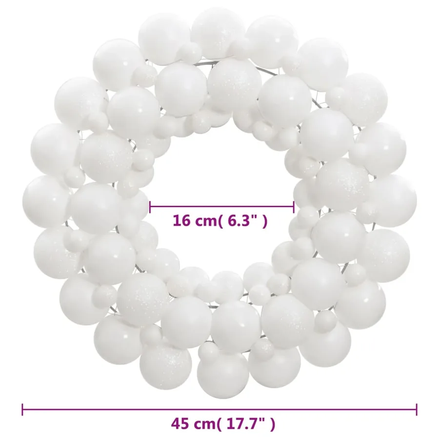 Couronne de Noël blanc 45 cm polystyrène - 4
