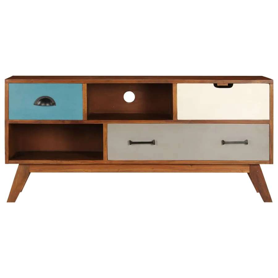 Meuble TV avec 3 tiroirs 110x35x50 cm Bois d'acacia solide - 3