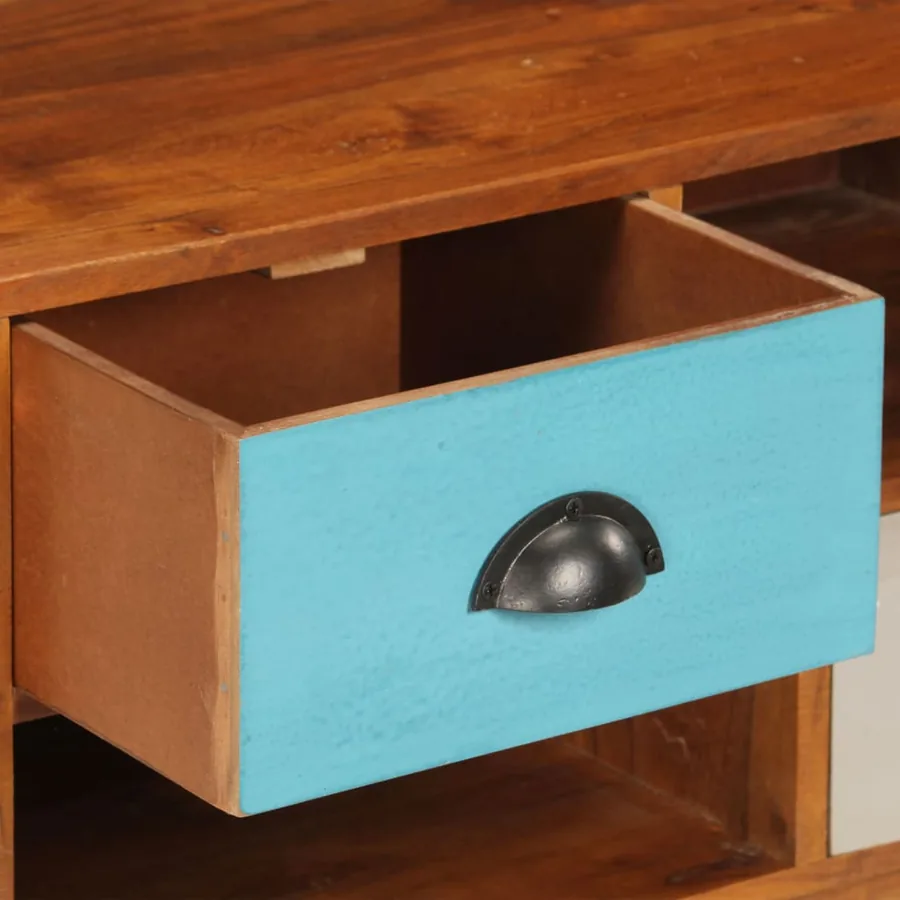 Meuble TV avec 3 tiroirs 110x35x50 cm Bois d'acacia solide - 8