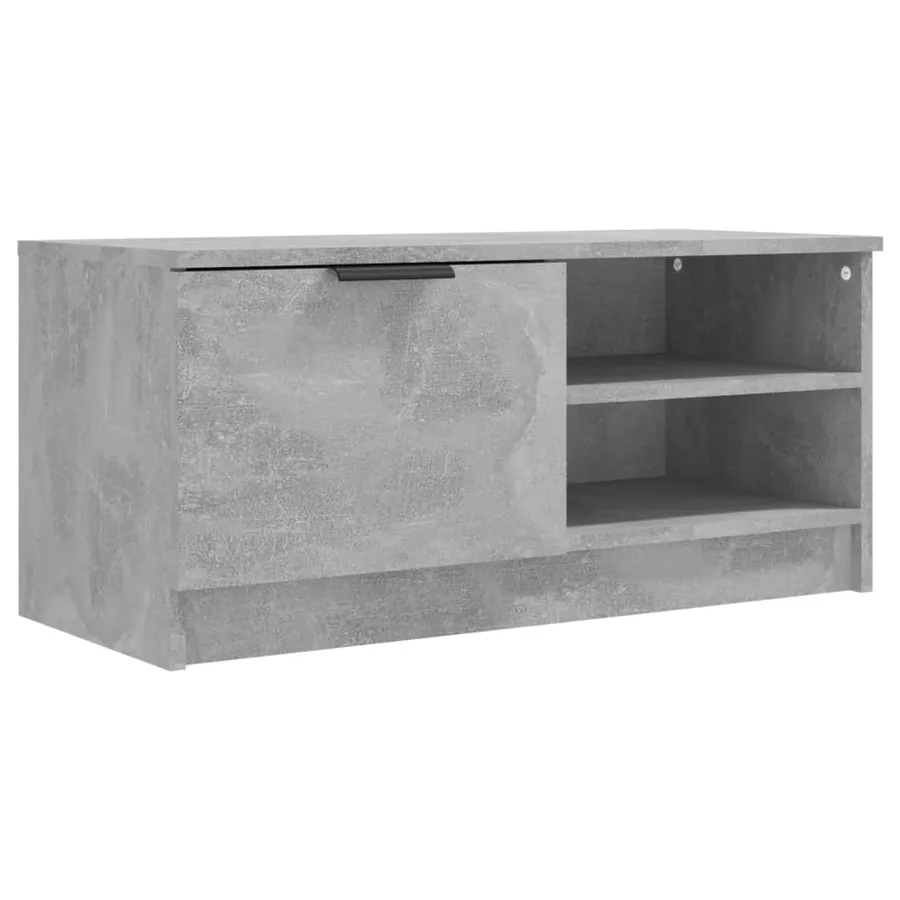 Meuble TV Gris béton 80x35x36,5 cm Bois d'ingénierie - 2