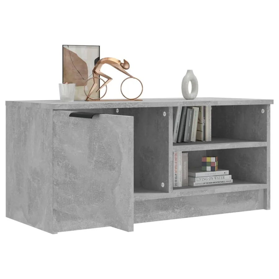 Meuble TV Gris béton 80x35x36,5 cm Bois d'ingénierie - 7