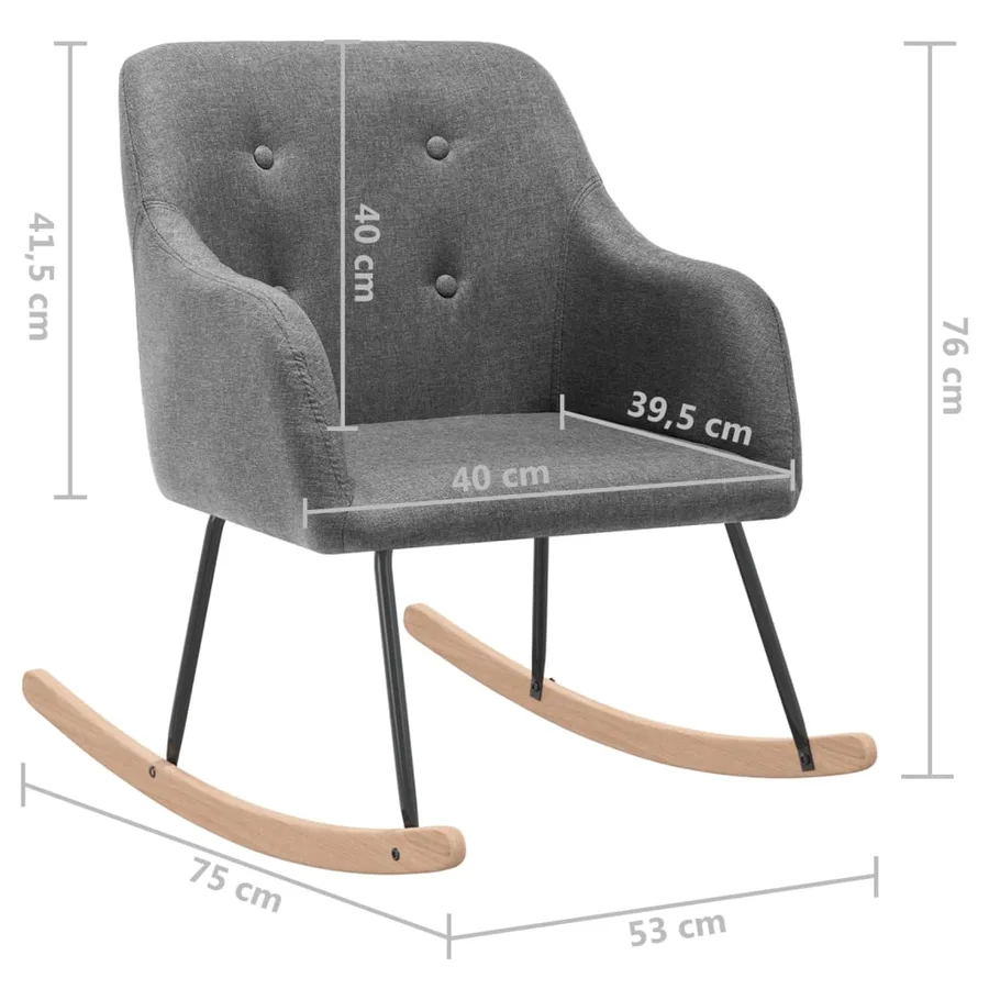 Chaise à bascule Gris clair Tissu - 7