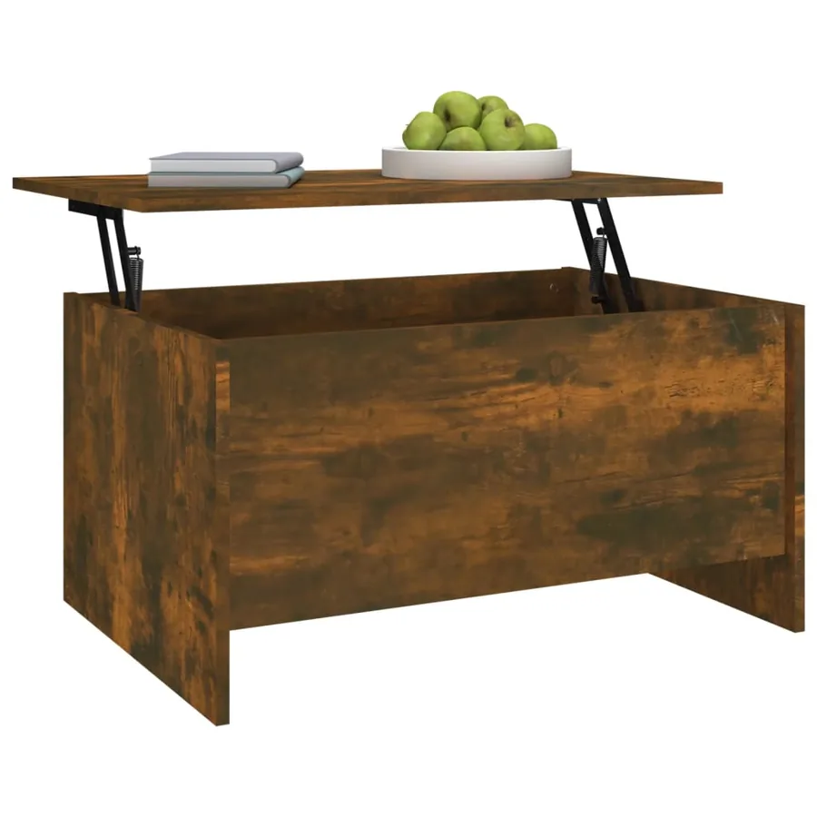 Table basse Chêne fumé 80x55,5x41,5 cm Bois d'ingénierie - 6