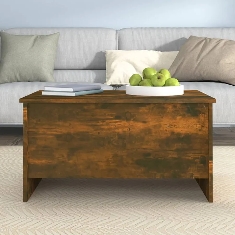 Table basse Chêne fumé 80x55,5x41,5 cm Bois d'ingénierie - 7