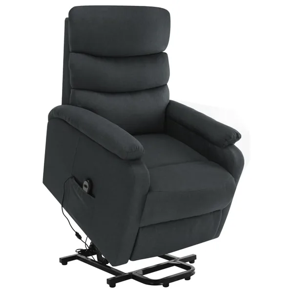 Fauteuil de massage inclinable Gris foncé Tissu