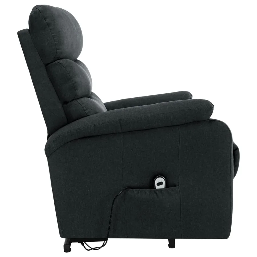 Fauteuil de massage inclinable Gris foncé Tissu - 4