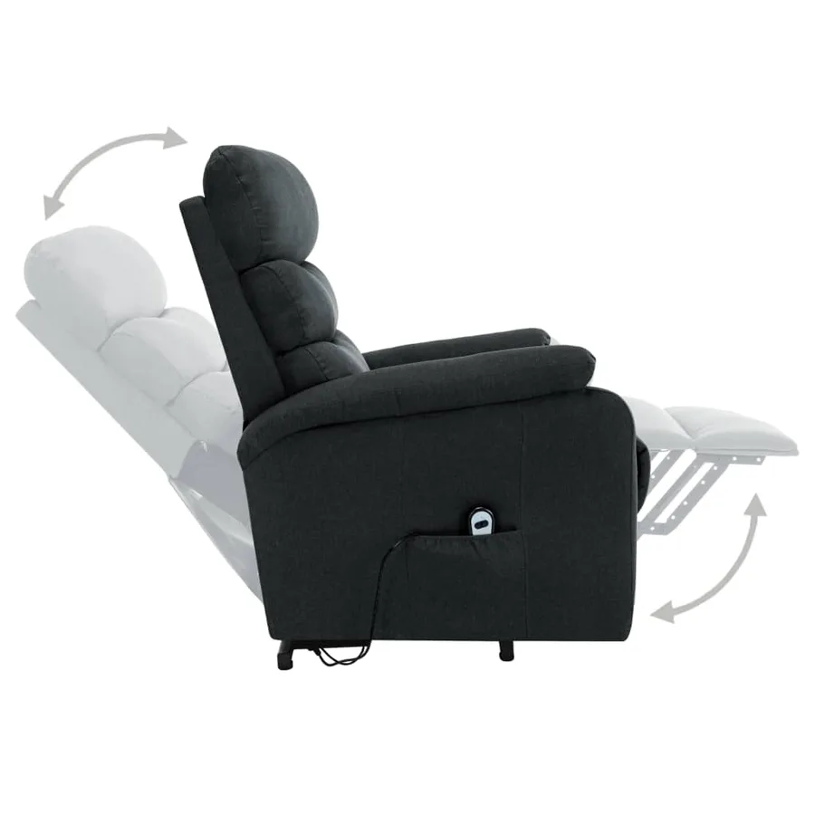 Fauteuil de massage inclinable Gris foncé Tissu - 5