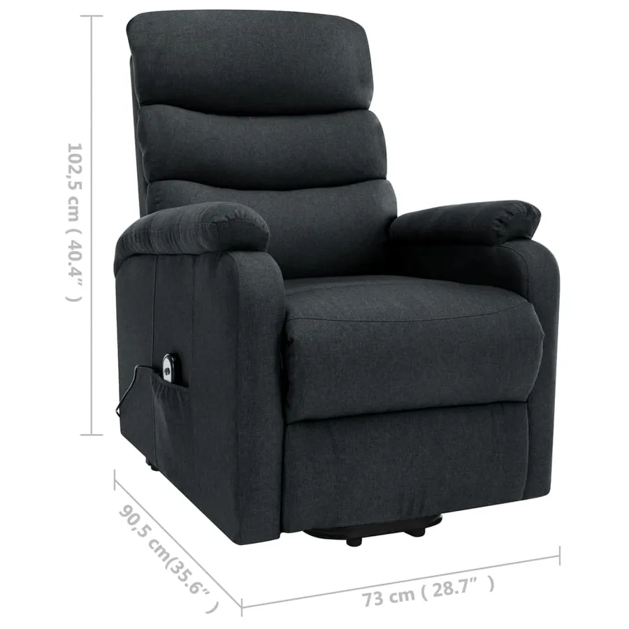 Fauteuil de massage inclinable Gris foncé Tissu - 8