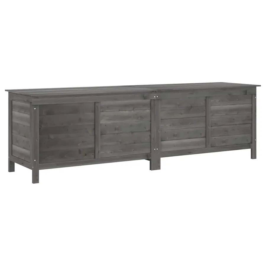 Boîte de rangement de jardin anthracite bois massif de sapin - 2