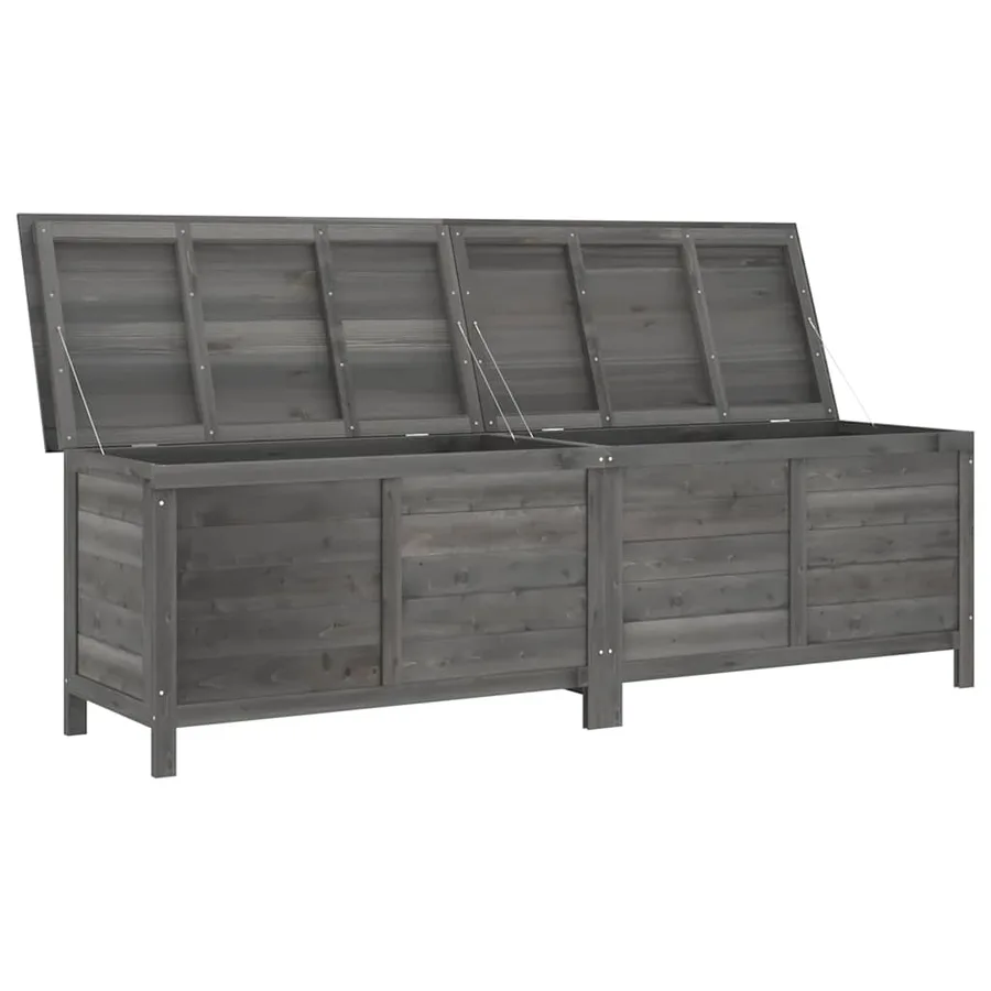 Boîte de rangement de jardin anthracite bois massif de sapin - 3