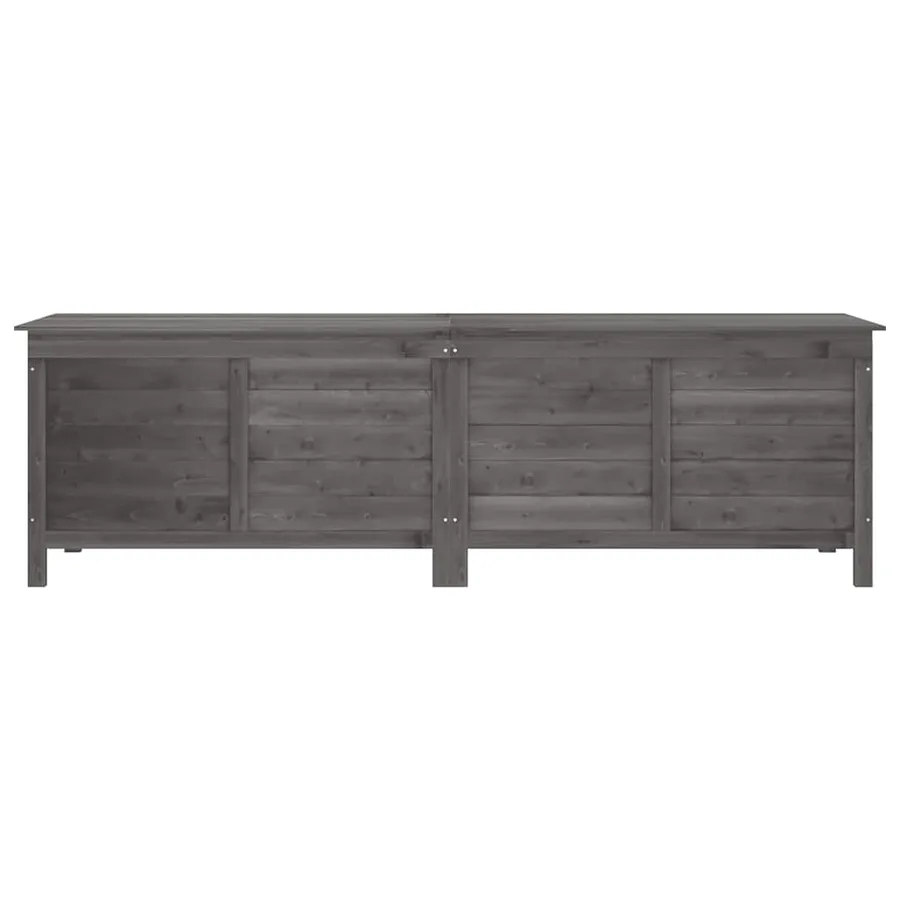 Boîte de rangement de jardin anthracite bois massif de sapin - 4