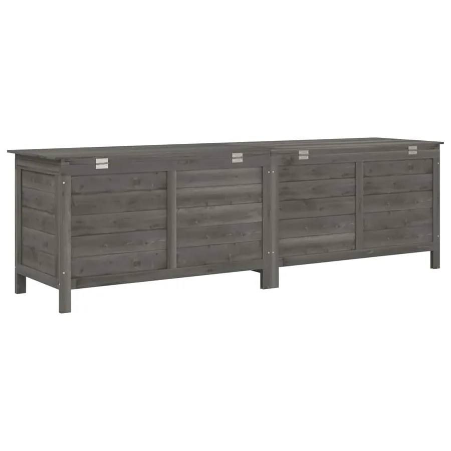Boîte de rangement de jardin anthracite bois massif de sapin - 6