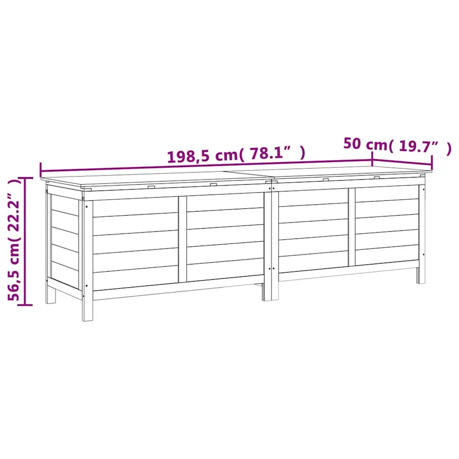 Boîte de rangement de jardin anthracite bois massif de sapin - 8