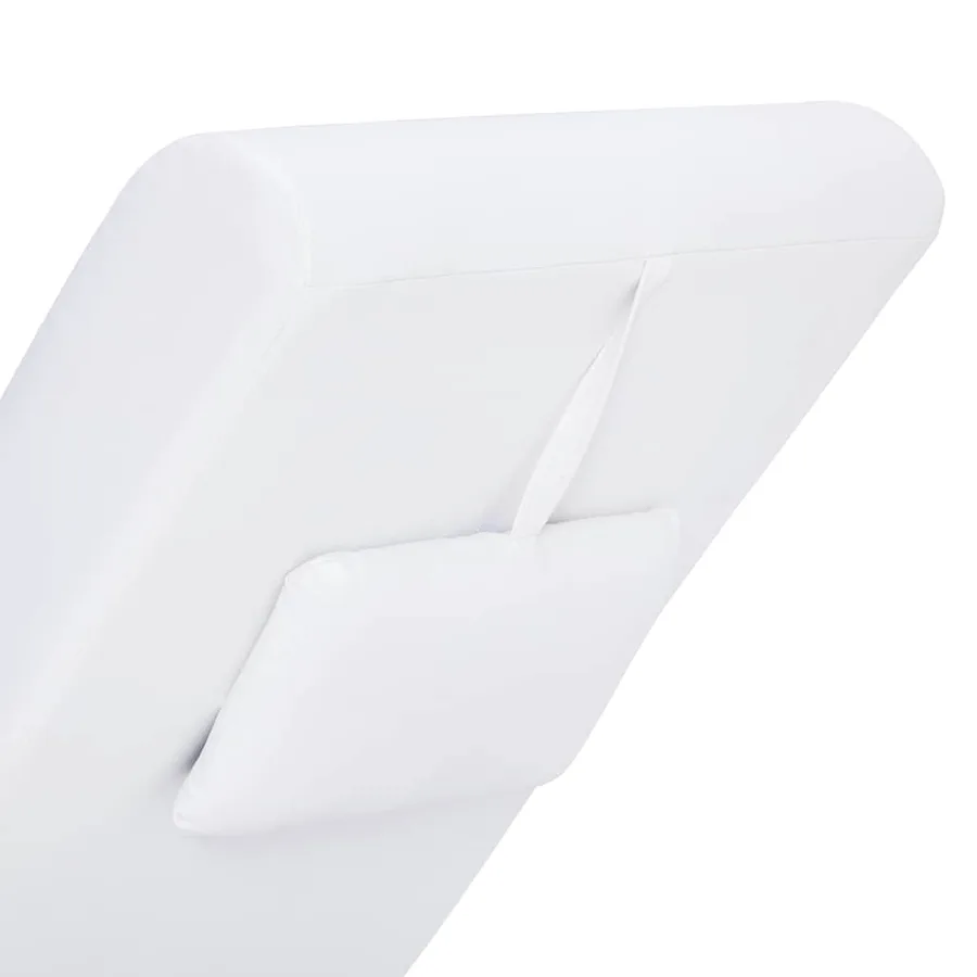 Chaise longue de massage avec oreiller Blanc Similicuir - 6