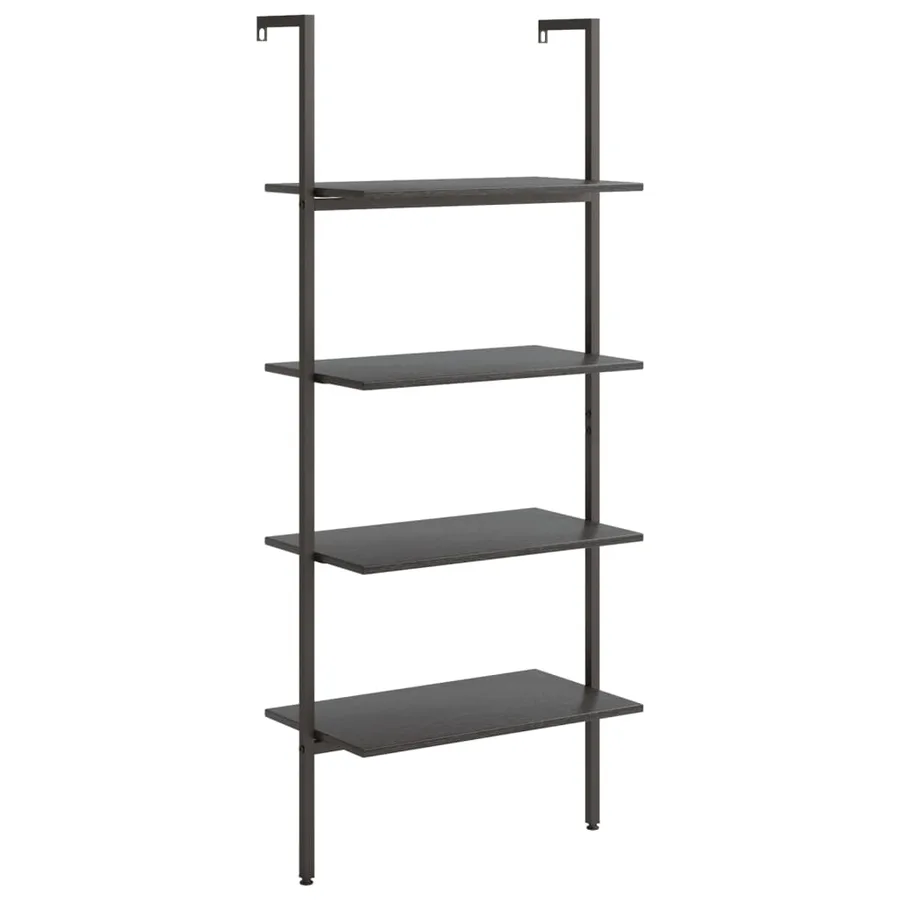Étagère inclinée à 4 niveaux Noir 64x35x152,5 cm - 2
