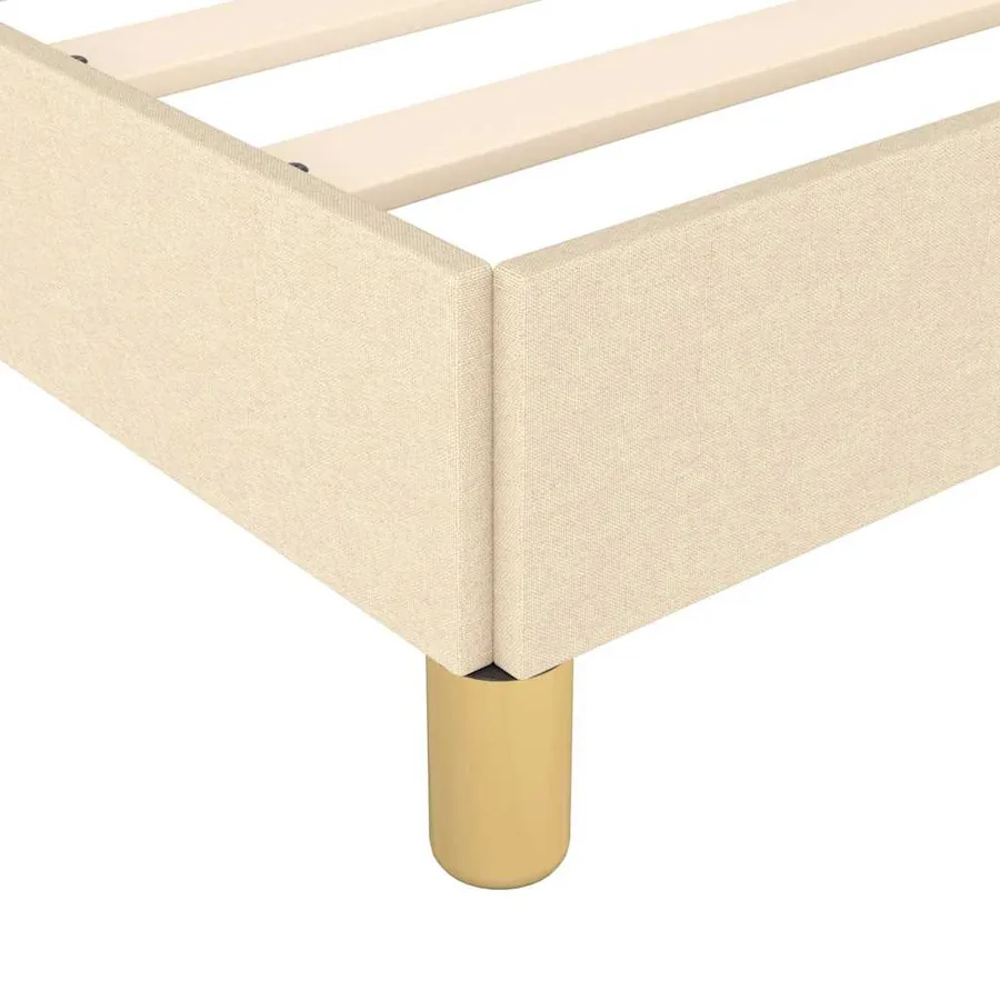 Cadre de lit sans matelas crème 160x200 cm tissu - 7