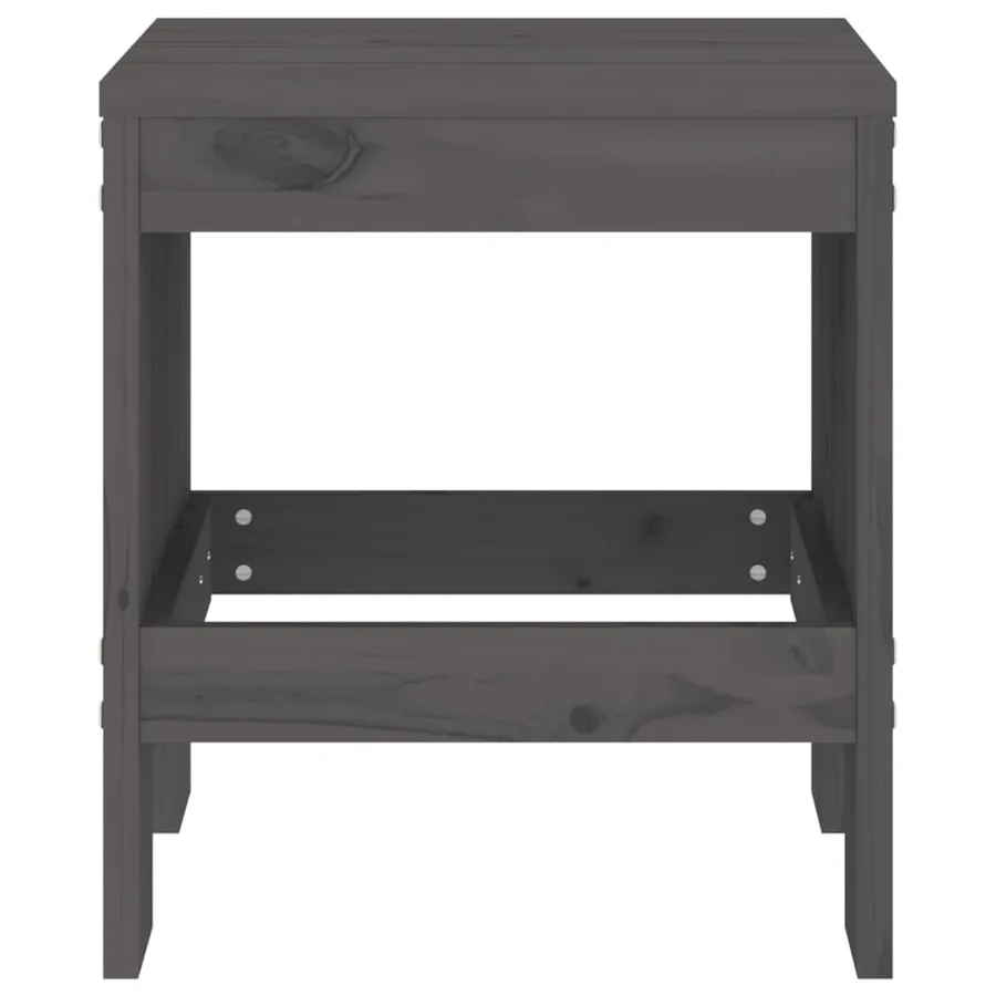 Tabourets de jardin lot de 2 gris 40x36x45 cm bois massif pin - 4