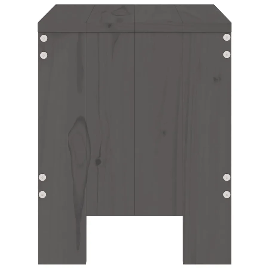 Tabourets de jardin lot de 2 gris 40x36x45 cm bois massif pin - 5