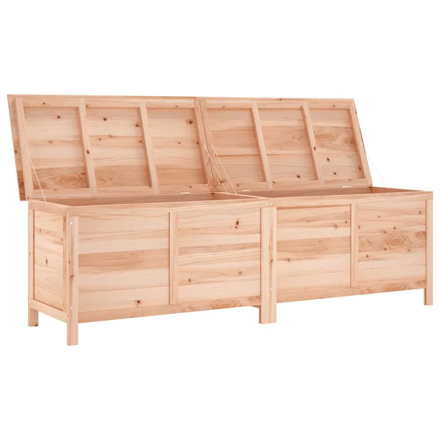 Boîte de rangement de jardin 198,5x50x56,5 cm bois massif sapin - 3