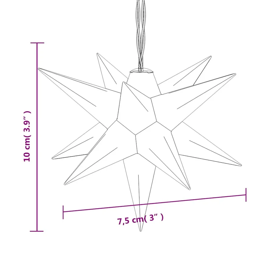 Lumière de Noël 10 LED blanc 10 cm - 12