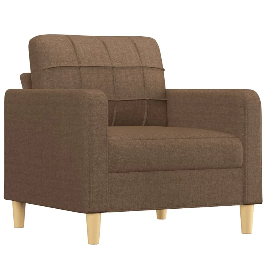 Fauteuil avec repose-pied Marron 60 cm Tissu - 4