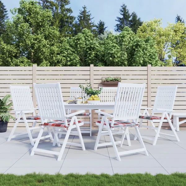 Coussins de chaise de jardin lot de 6 carreaux rouges 50x50x4cm