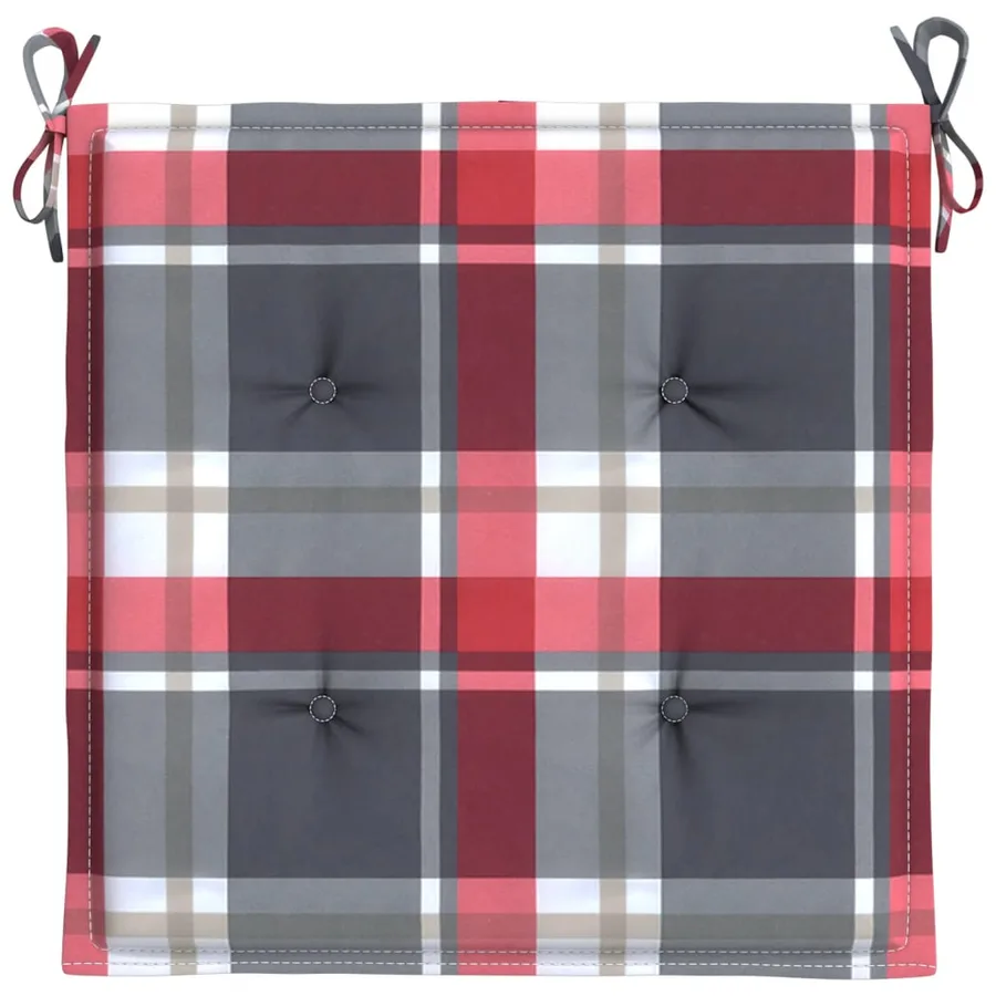 Coussins de chaise de jardin lot de 6 carreaux rouges 50x50x4cm - 4
