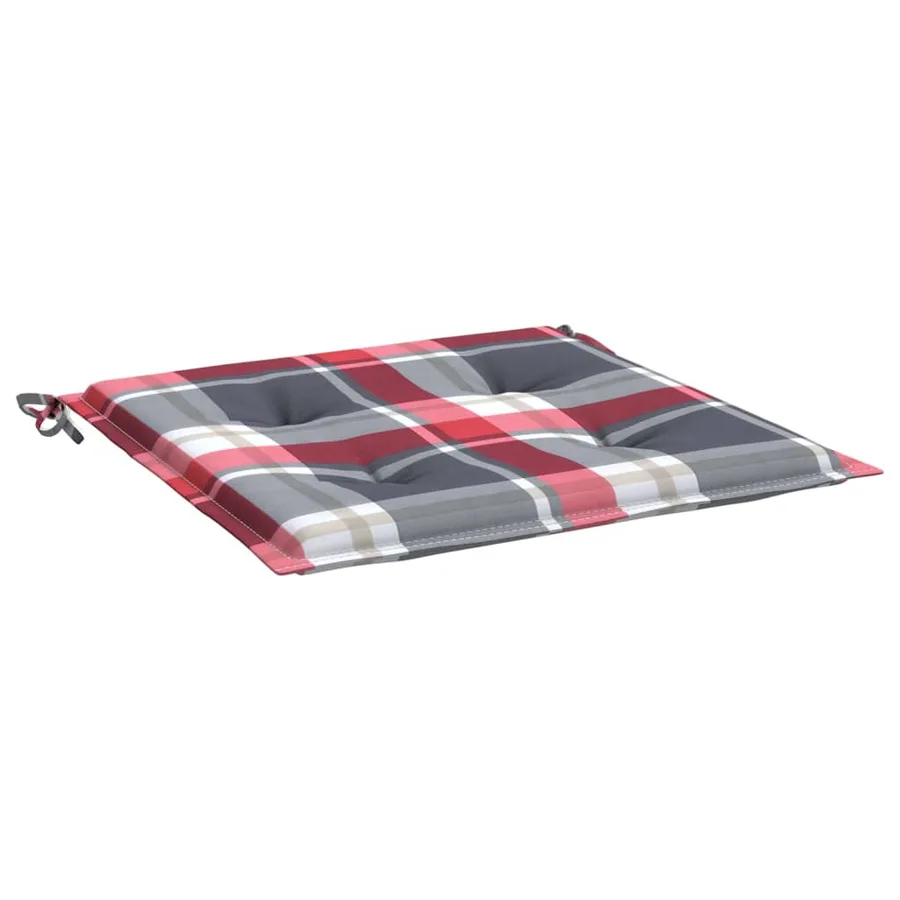Coussins de chaise de jardin lot de 6 carreaux rouges 50x50x4cm - 5