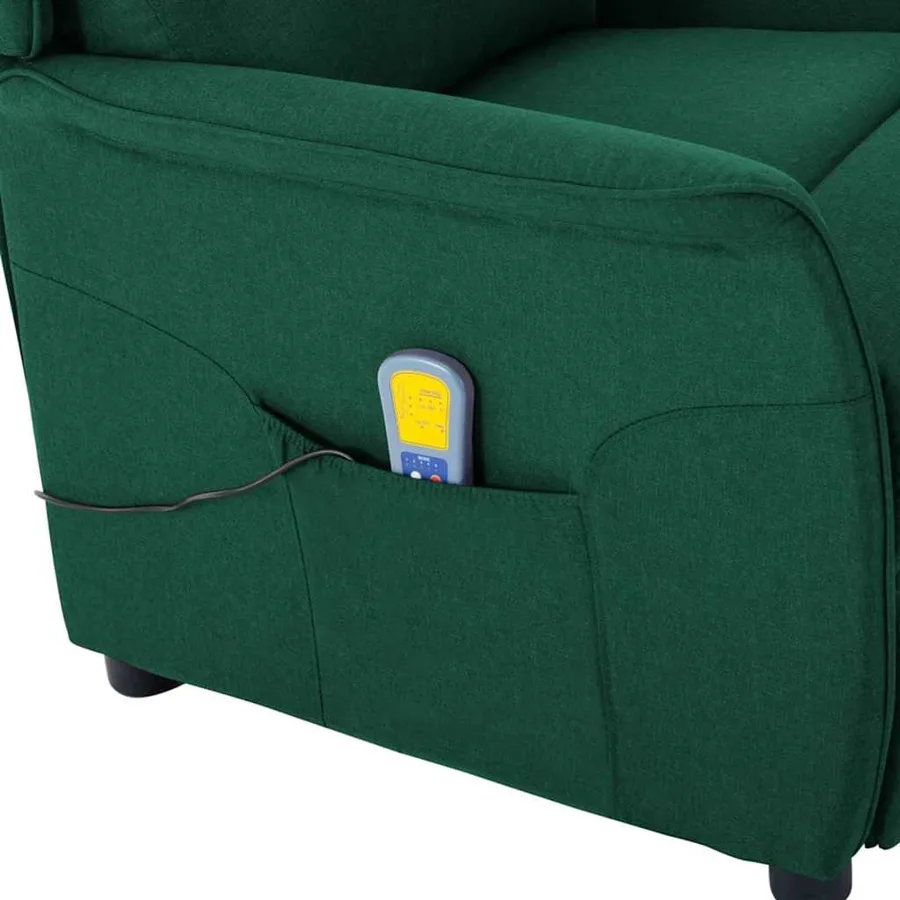 Chaise de massage Vert foncé 93.5 x 67.5 x 101.5 cm tissu - 6