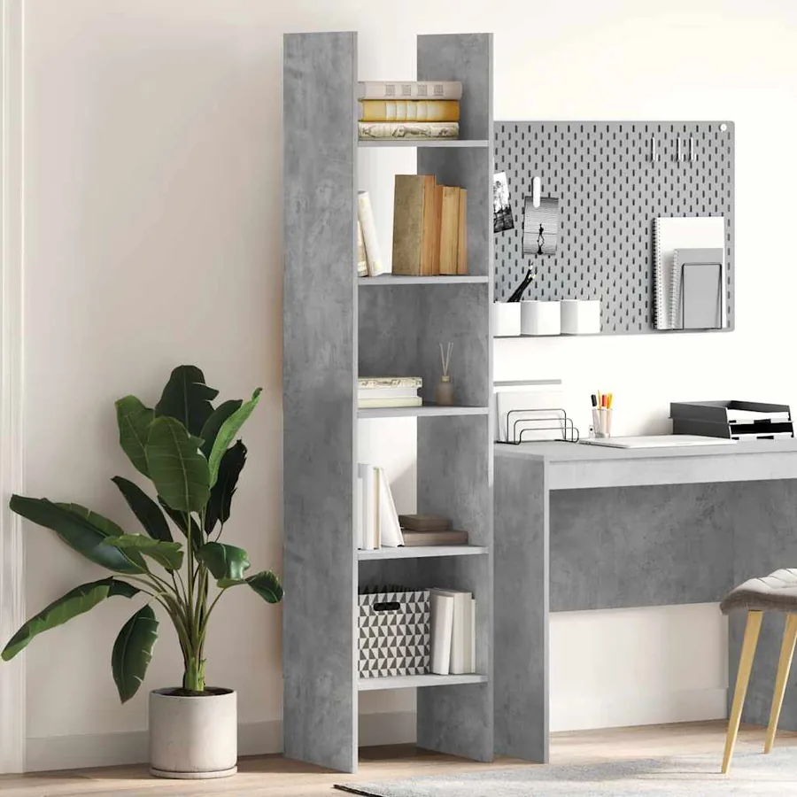 Bibliothèque Gris béton 40x35x180 cm Bois d’ingénierie