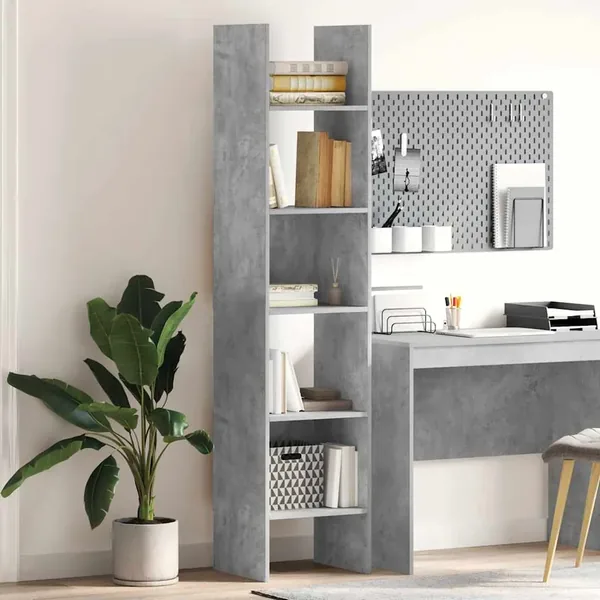 Bibliothèque Gris béton 40x35x180 cm Bois d’ingénierie