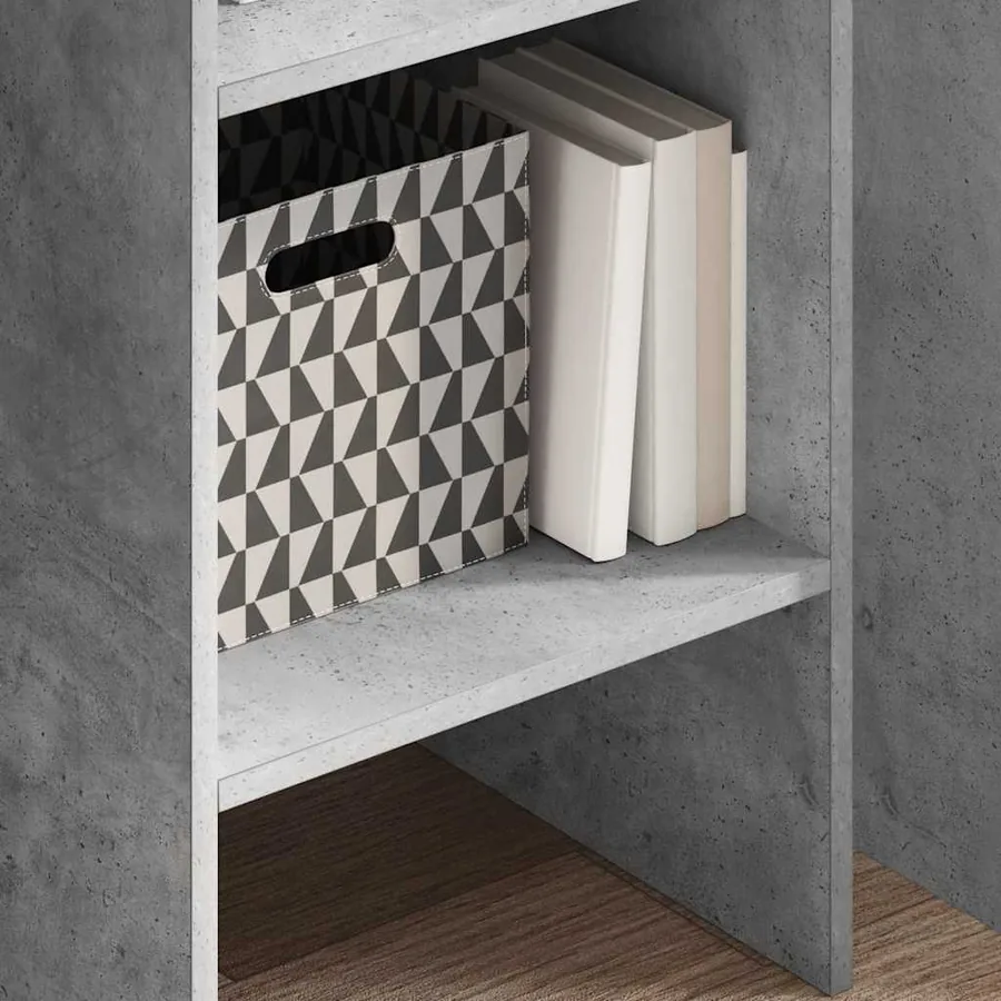 Bibliothèque Gris béton 40x35x180 cm Bois d’ingénierie - 3