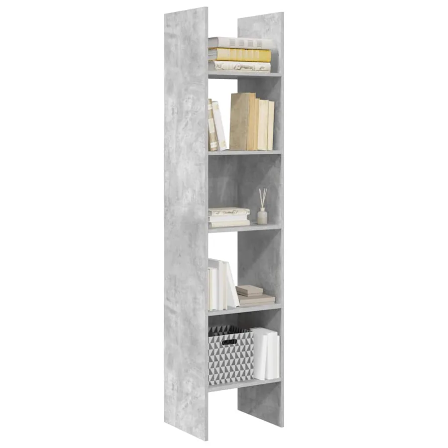 Bibliothèque Gris béton 40x35x180 cm Bois d’ingénierie - 4