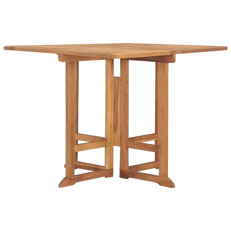 Table à dîner pliable de jardin Ø90x75 cm Bois de teck solide - 3