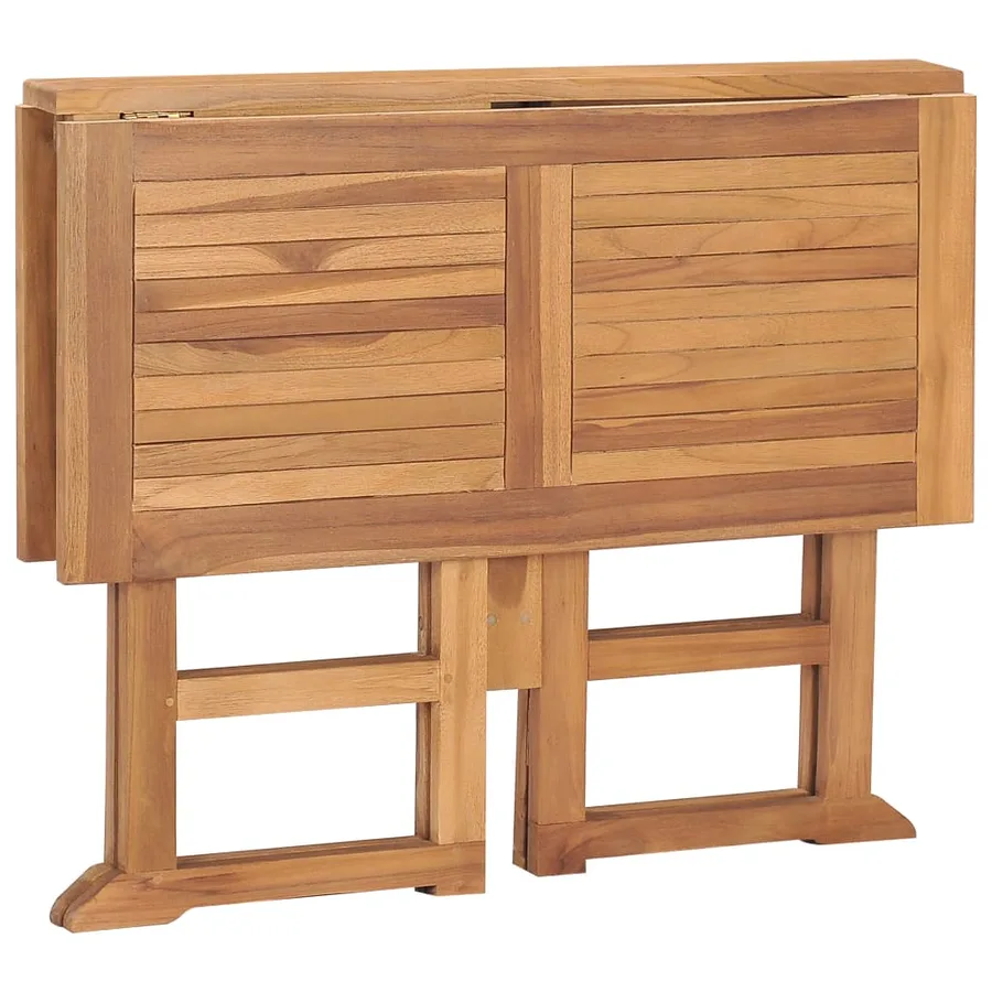 Table à dîner pliable de jardin Ø90x75 cm Bois de teck solide - 5